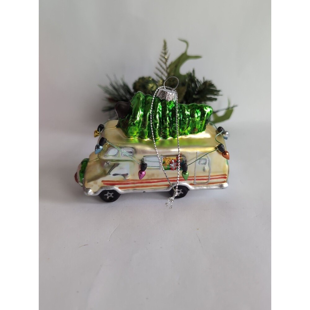 Camper RV Christmas Tree Ornament Camper Robert Stanley Blown Glass - Picture 4 of 5